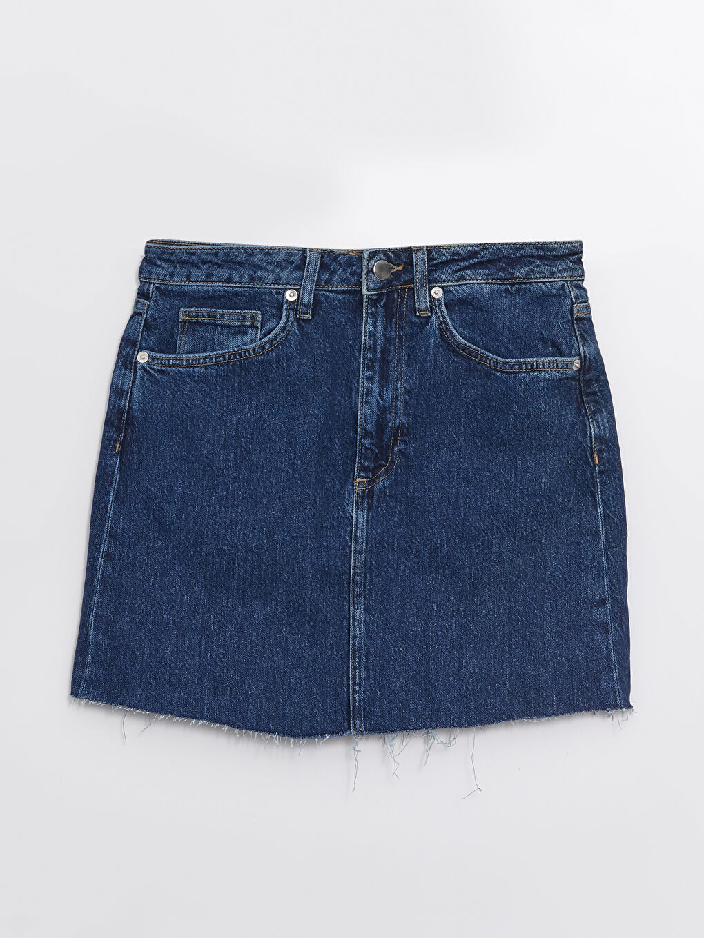 İndigo Standart Fit Kadın Jean Etek-4