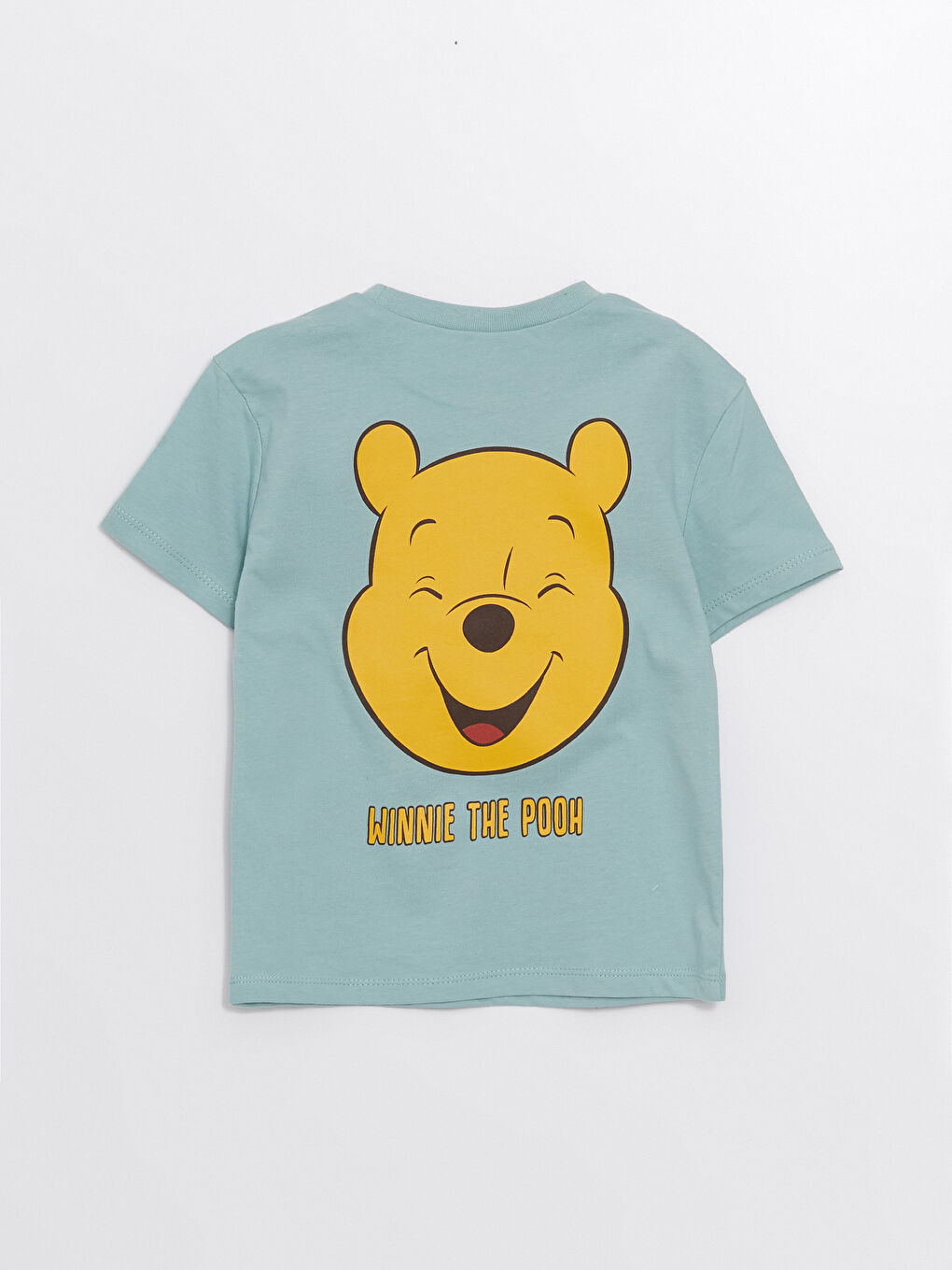 LCW baby Mat Yeşil Bisiklet Yaka Kısa Kollu Winnie the Pooh Baskılı Erkek Bebek Şortlu Pijama Takımı - 3