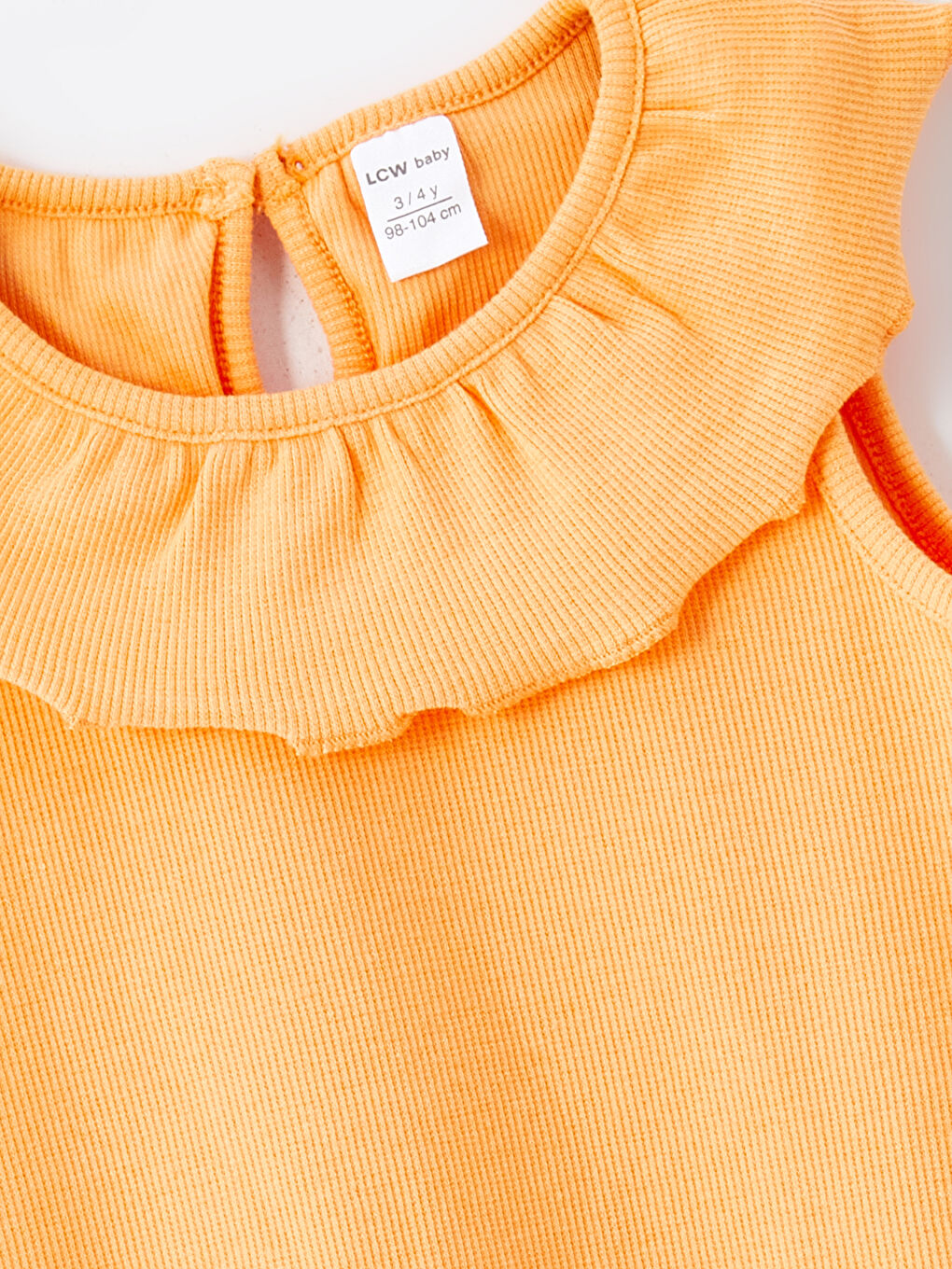 Turuncu Bebe Yaka Kız Çocuk Atlet-1