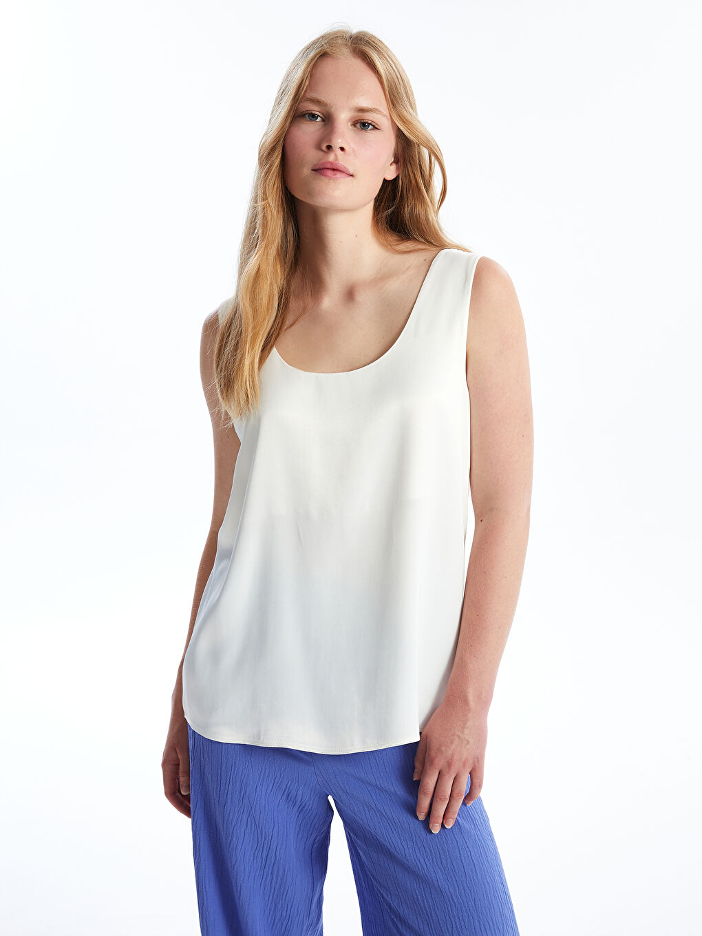 U Neck Regular Strappy Women's Singlet -S4OI71Z8-R9K