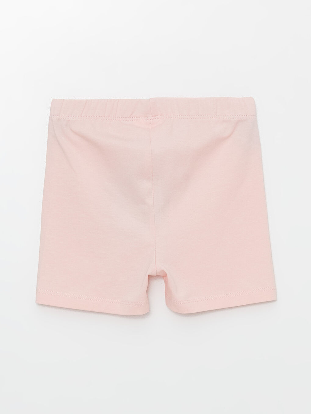 Pembe Beli Lastikli Basic Kız Çocuk Kısa Tayt-1