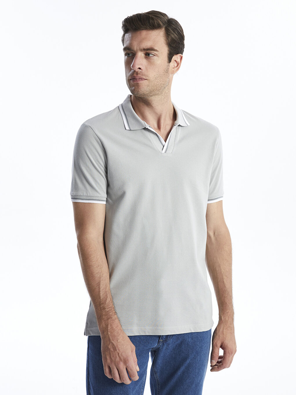 Polo Neck Short Sleeve Pike Men's T-shirt -S4OJ21Z8-YT3