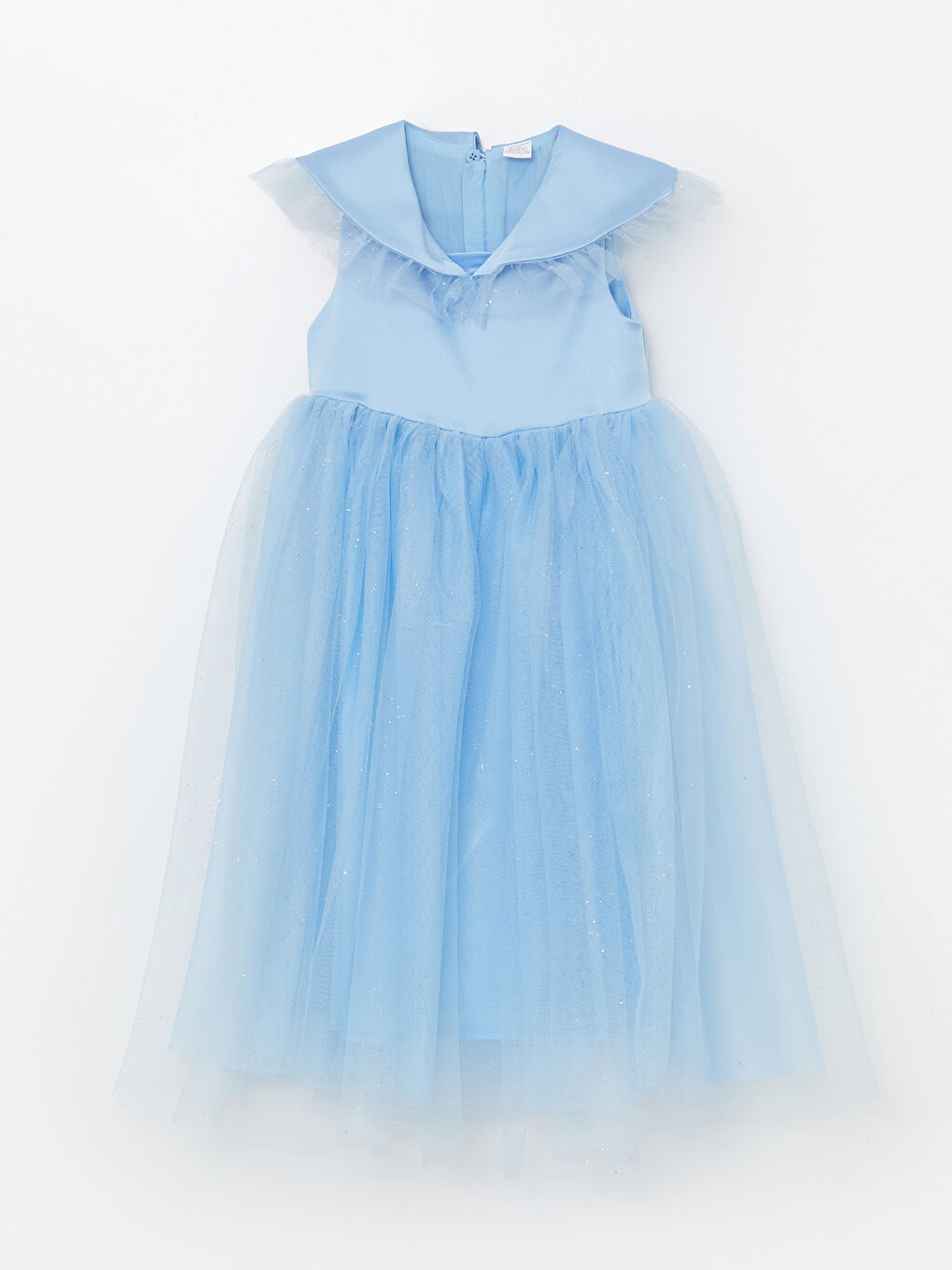 Crew Neck Satin Baby Girl Dress -S4OK24Z1-FND