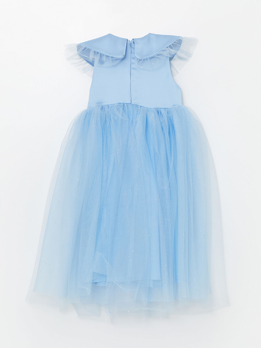 Crew Neck Satin Baby Girl Dress -S4OK24Z1-FND