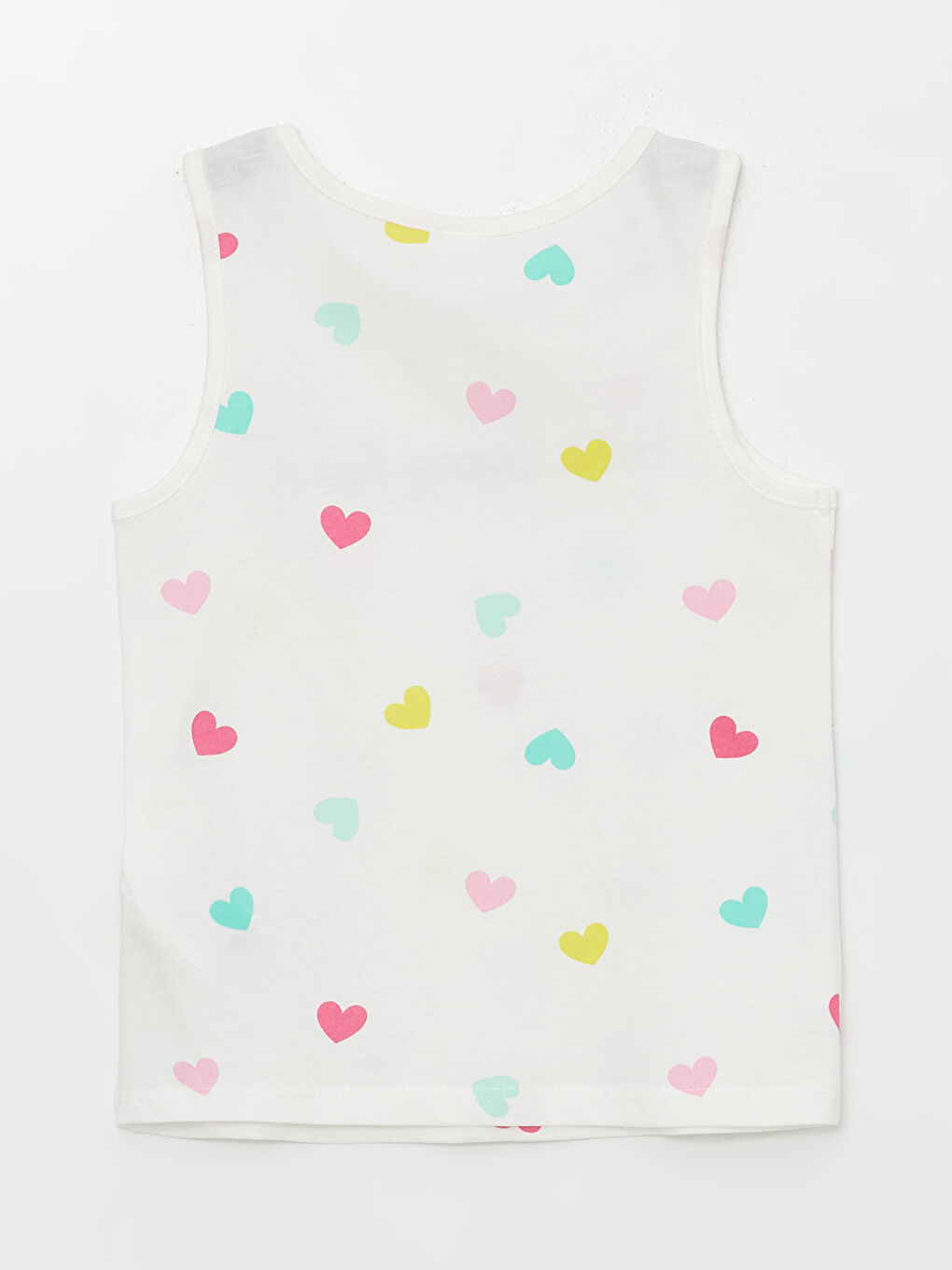 Ekru Bisiklet Yaka Baskılı Kız Çocuk Atlet-1