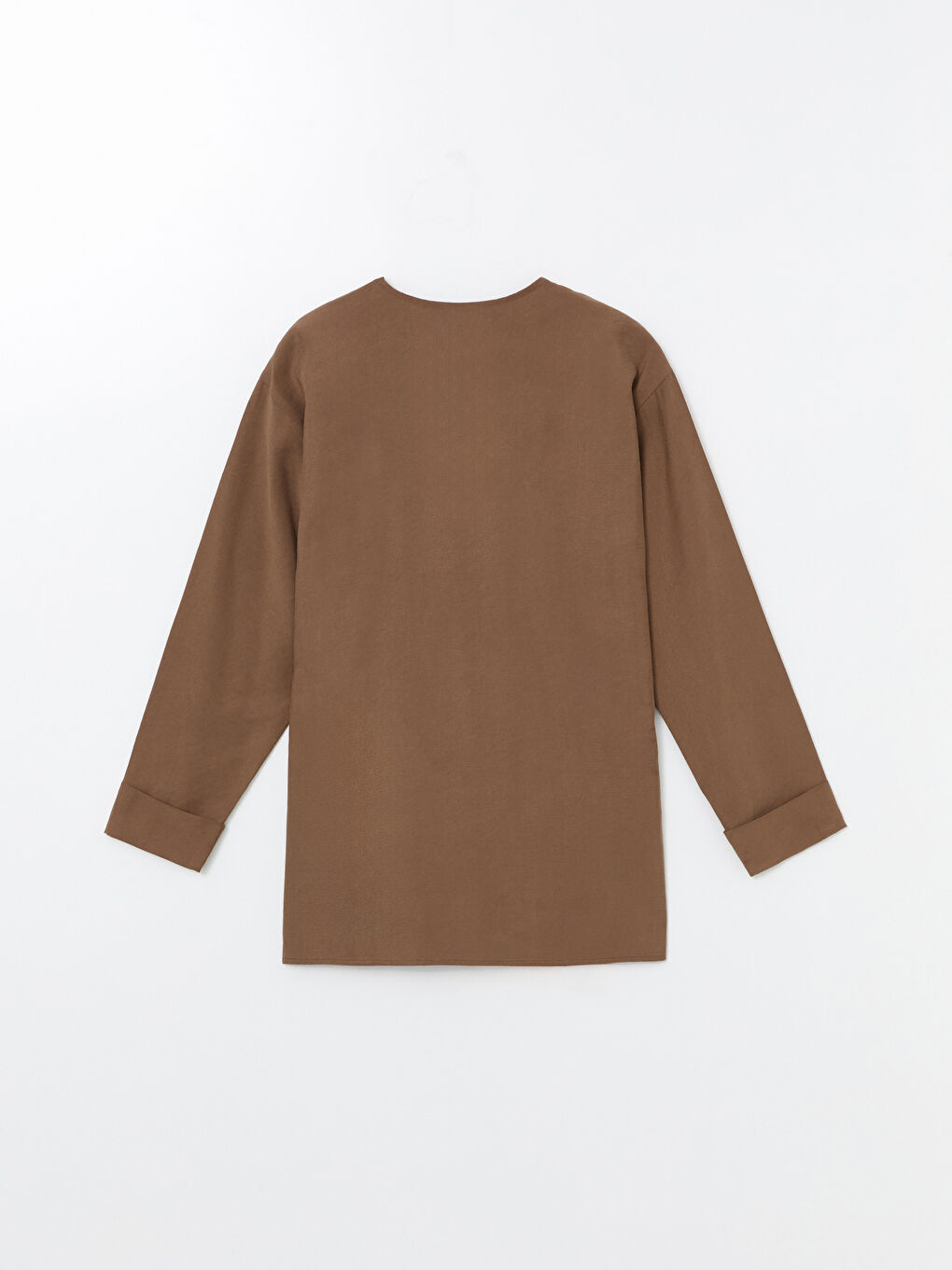 Kahverengi Kruvaze Yaka Kadın Kimono-5