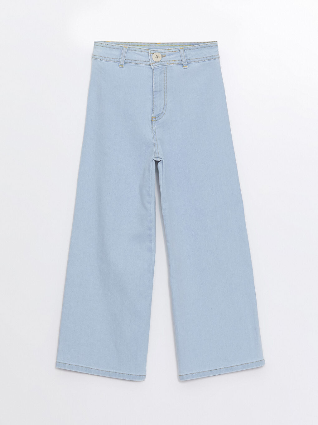 İndigo Beli Ayarlanabilir Lastikli Kız Çocuk Jean Pantolon