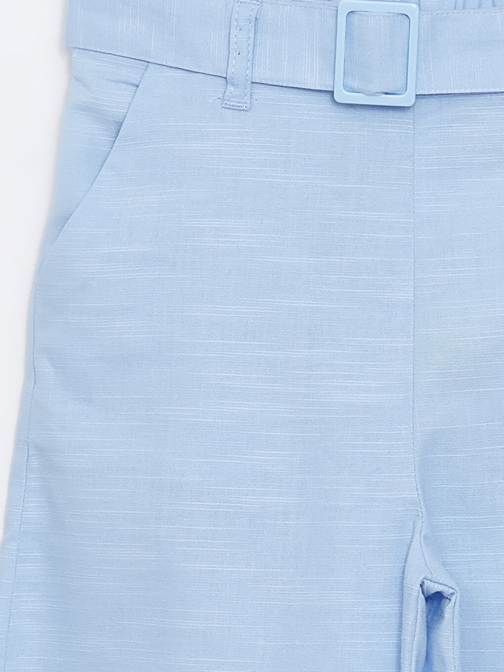 Mavi Beli Lastikli Kız Çocuk Kapri-1