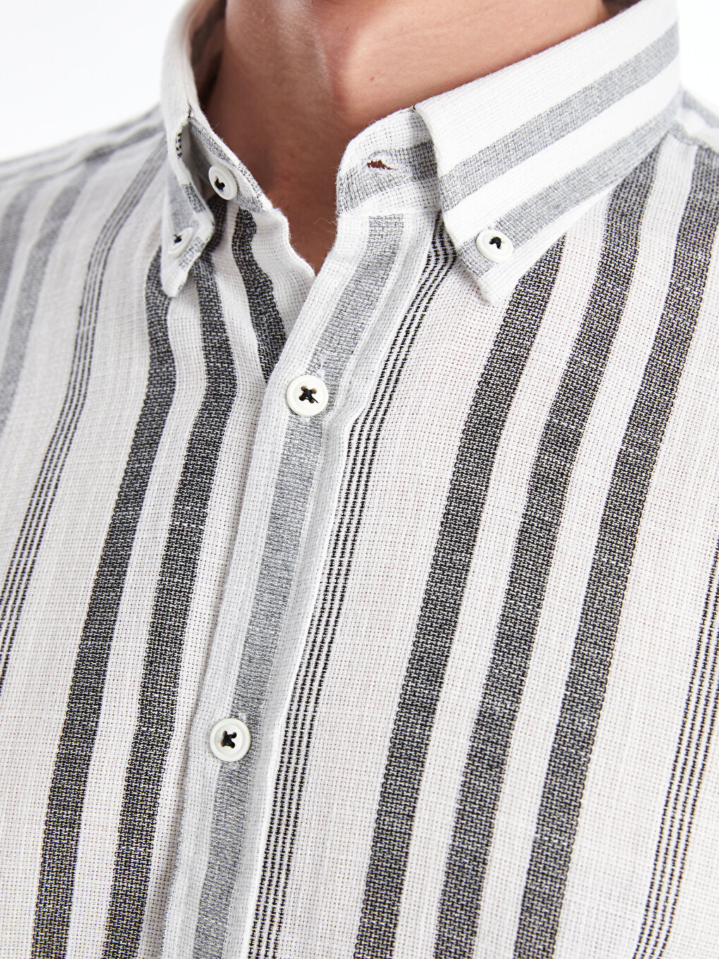 Slim Fit Long Sleeve Striped Men's Shirt -S4OM16Z8-LFY