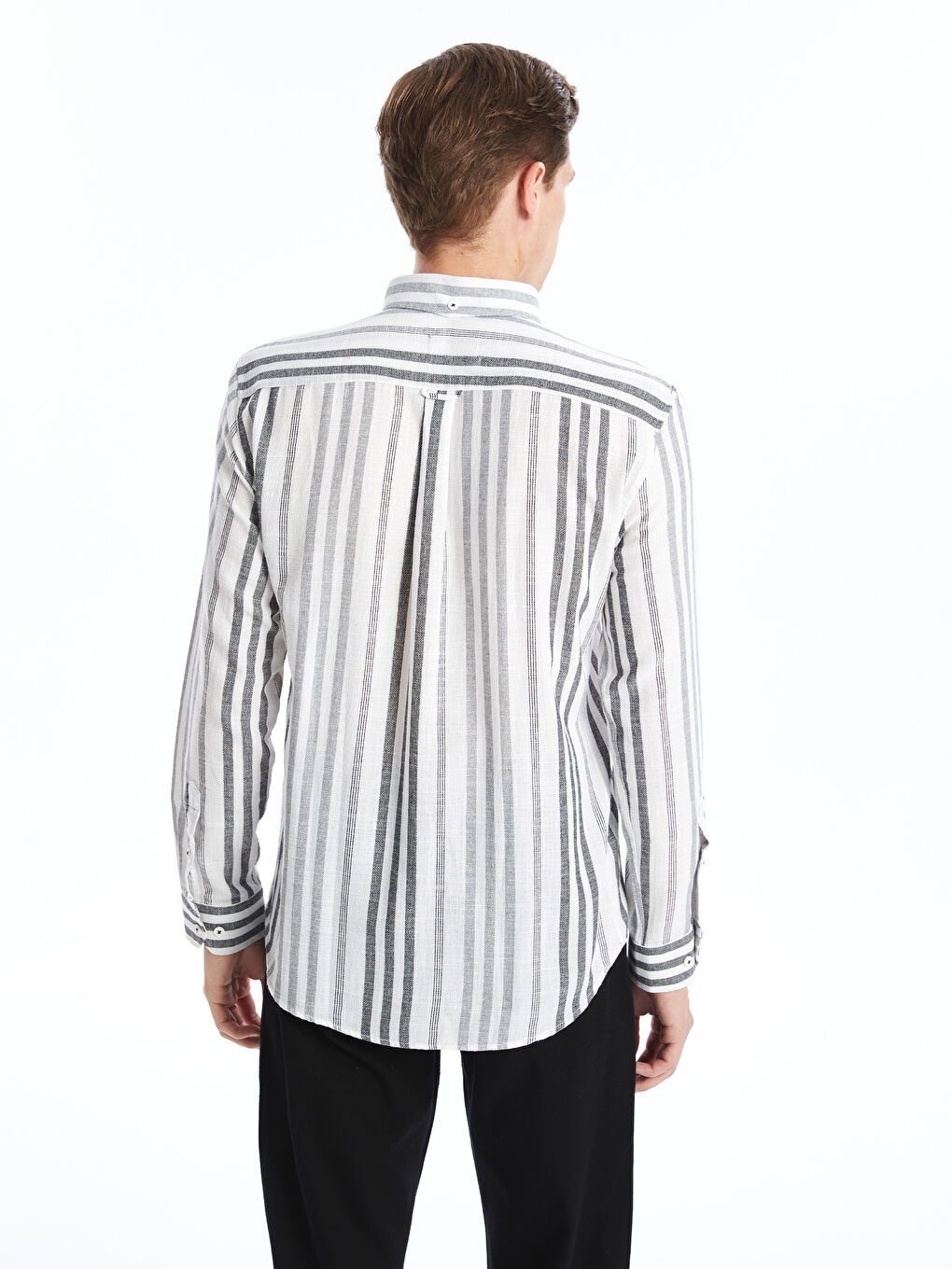 Slim Fit Long Sleeve Striped Men's Shirt -S4OM16Z8-LFY