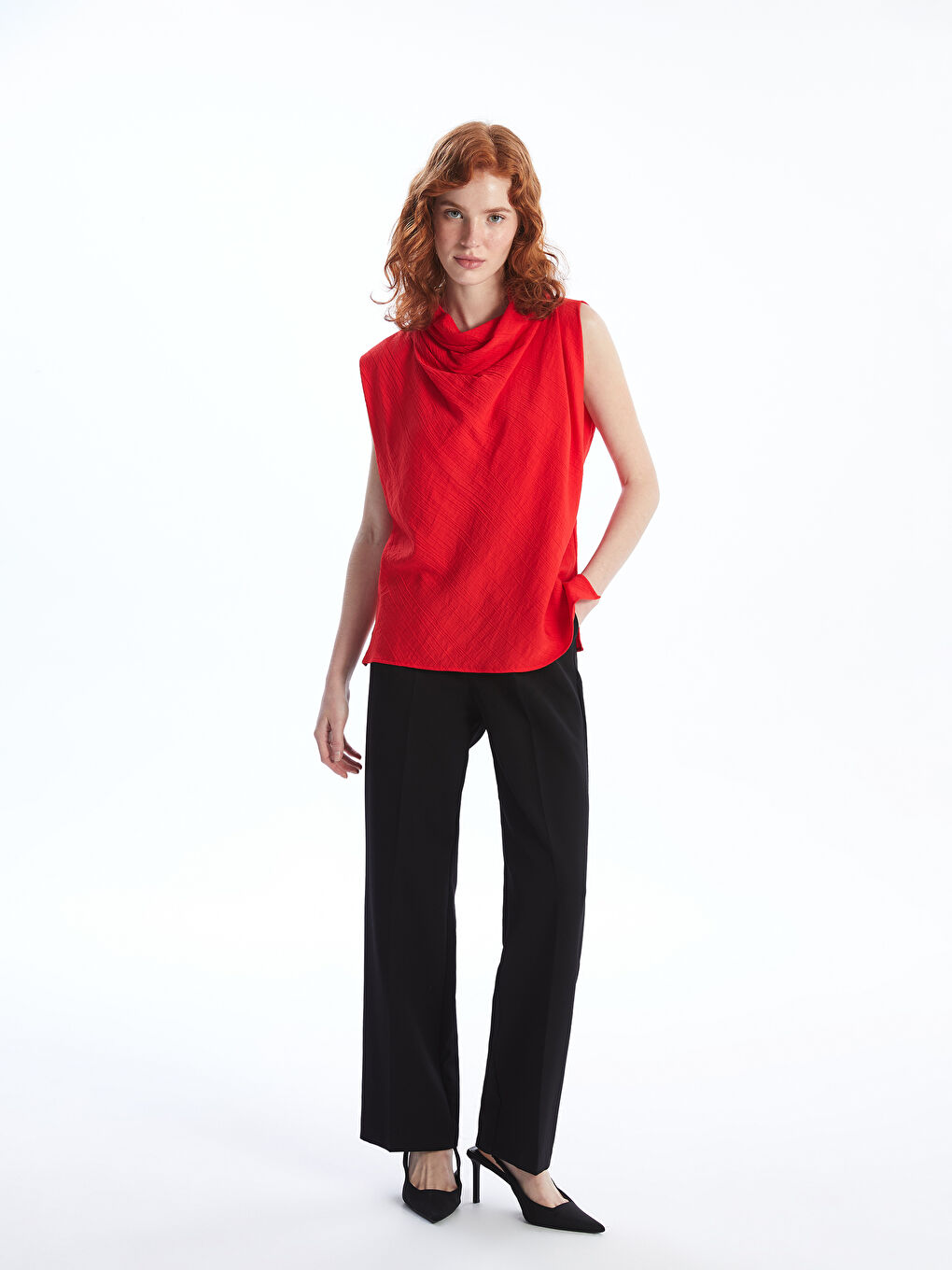 Flowy Collar Women's Blouse -S4OM22Z8-HBH