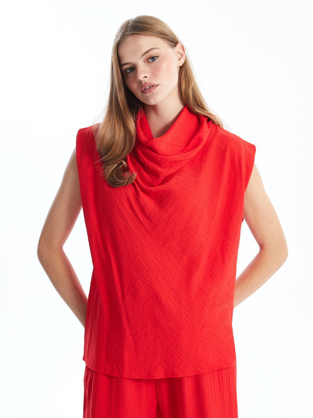 Flowy Collar Women's Blouse -S4OM22Z8-HBH