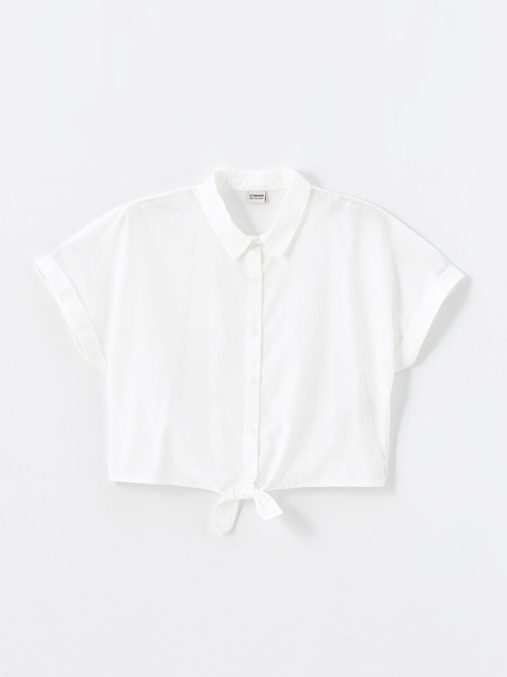 Basic Short Sleeve Girls' Crop Shirt