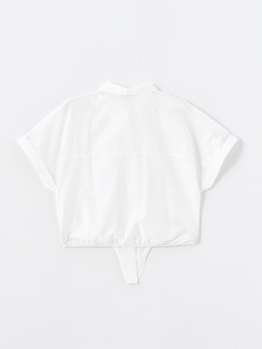 Basic Short Sleeve Girls' Crop Shirt-1