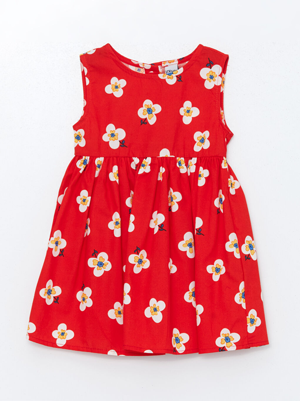 Robe pour Bébé Filles à Col Rond et Motif Floral