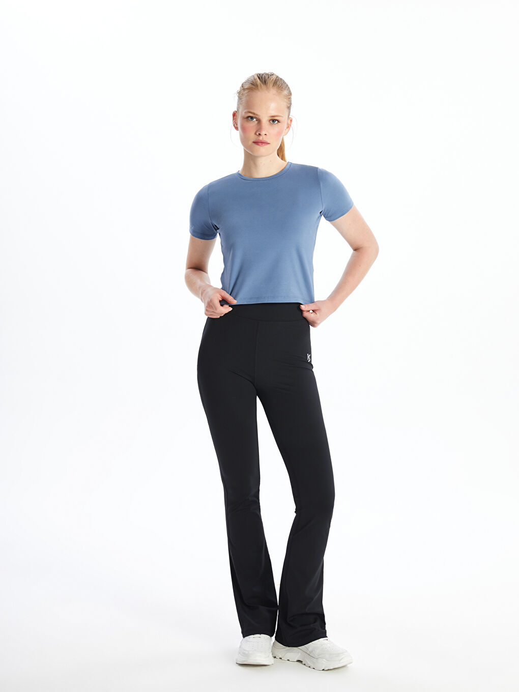 Mavi Bisiklet Yaka Kadın Crop-1