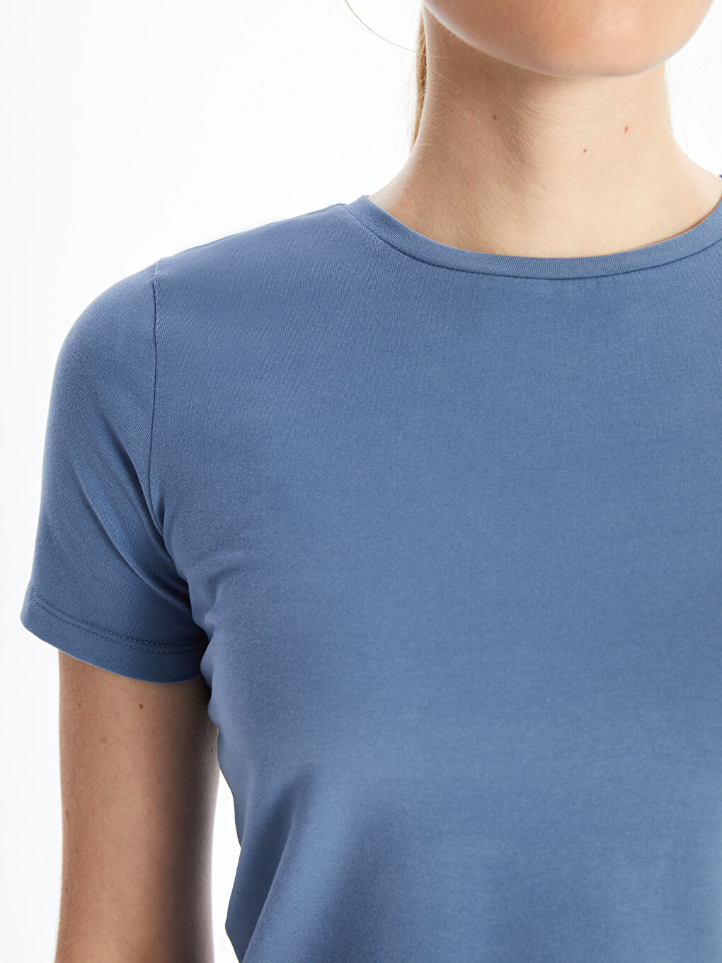 Mavi Bisiklet Yaka Kadın Crop-2