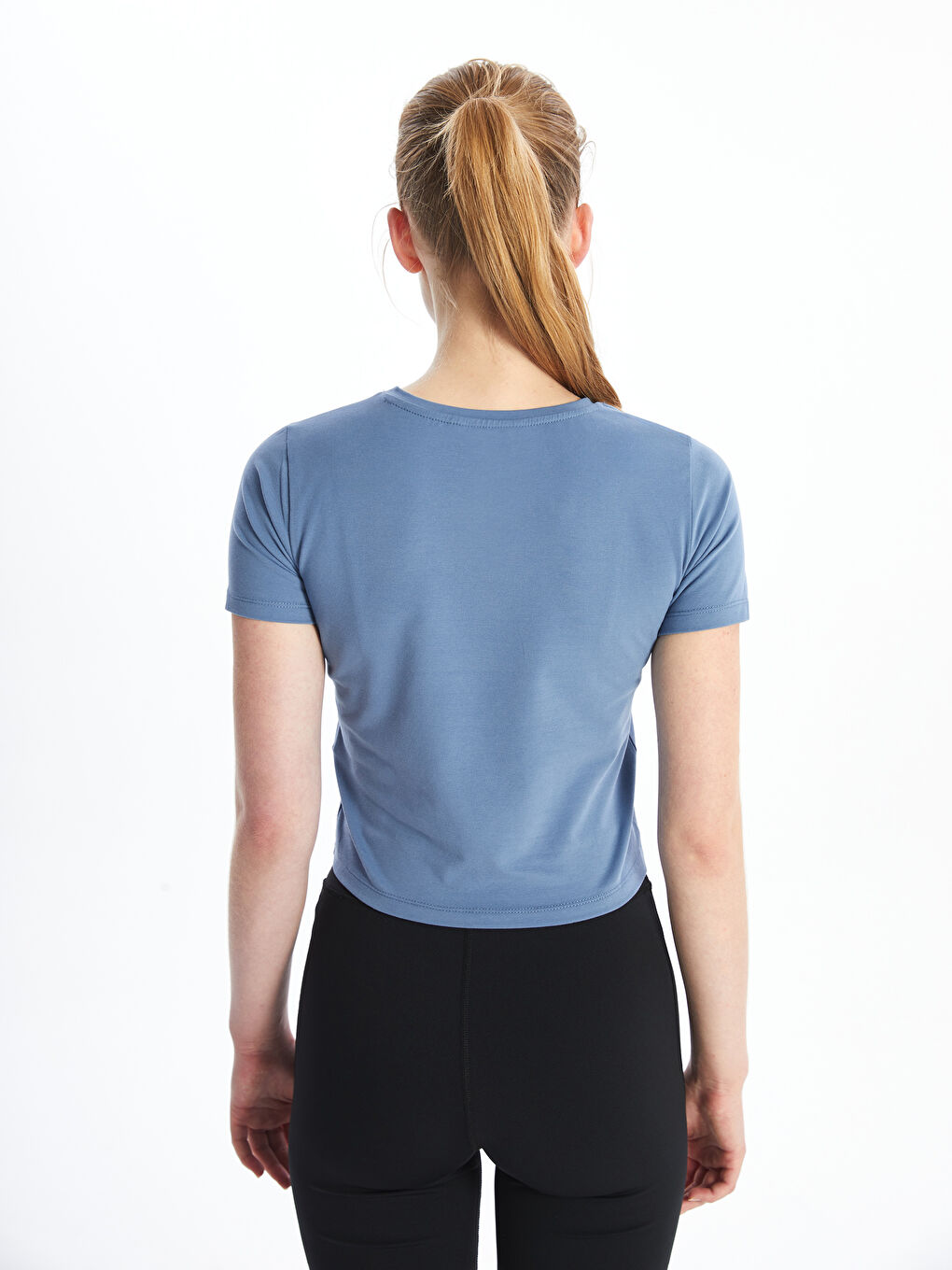 Mavi Bisiklet Yaka Kadın Crop-3