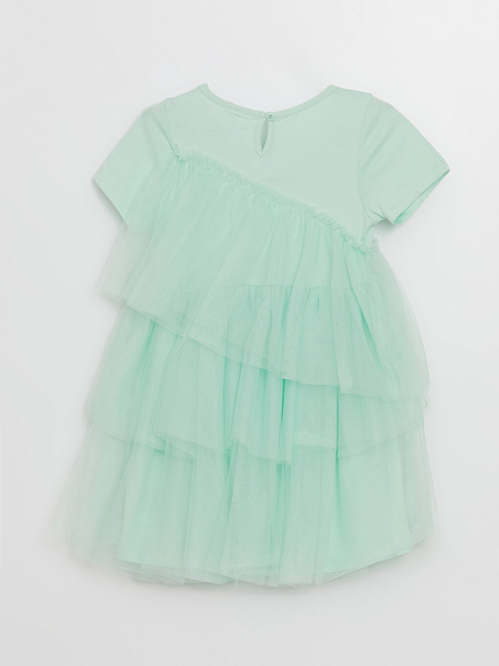 LCW baby Pastel Yeşil Bisiklet Yaka Kız Bebek Elbise - 4