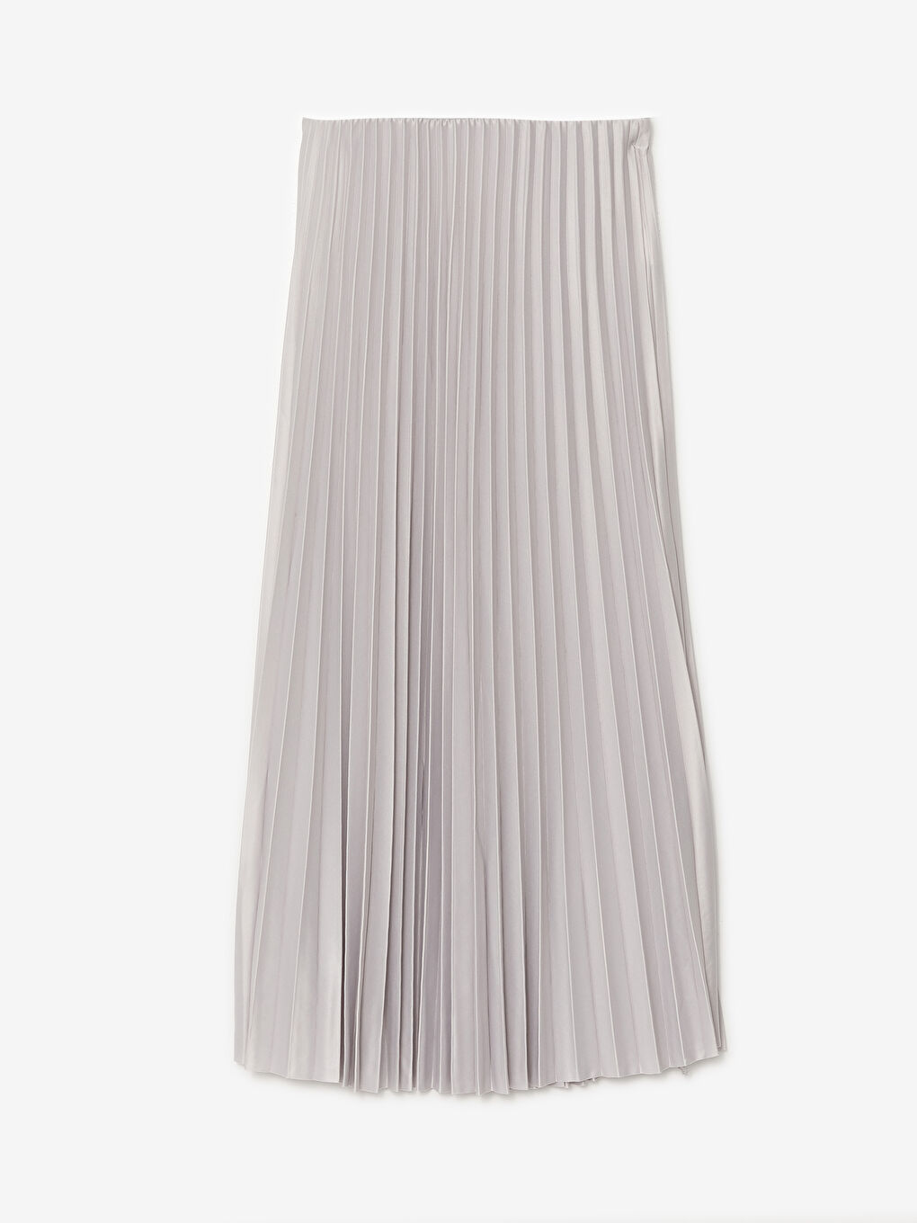 Women's Elastic Waist Plain Pleated Satin Skirt -S4OO30Z8-EHW