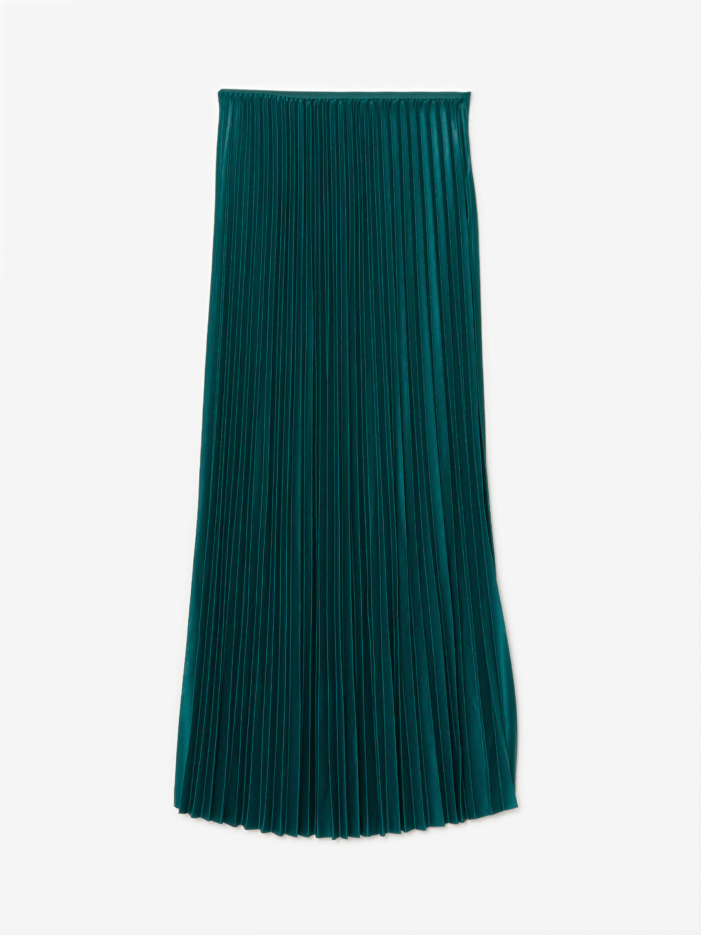 Women's Elastic Waist Plain Pleated Satin Skirt -S4OO30Z8-YDL