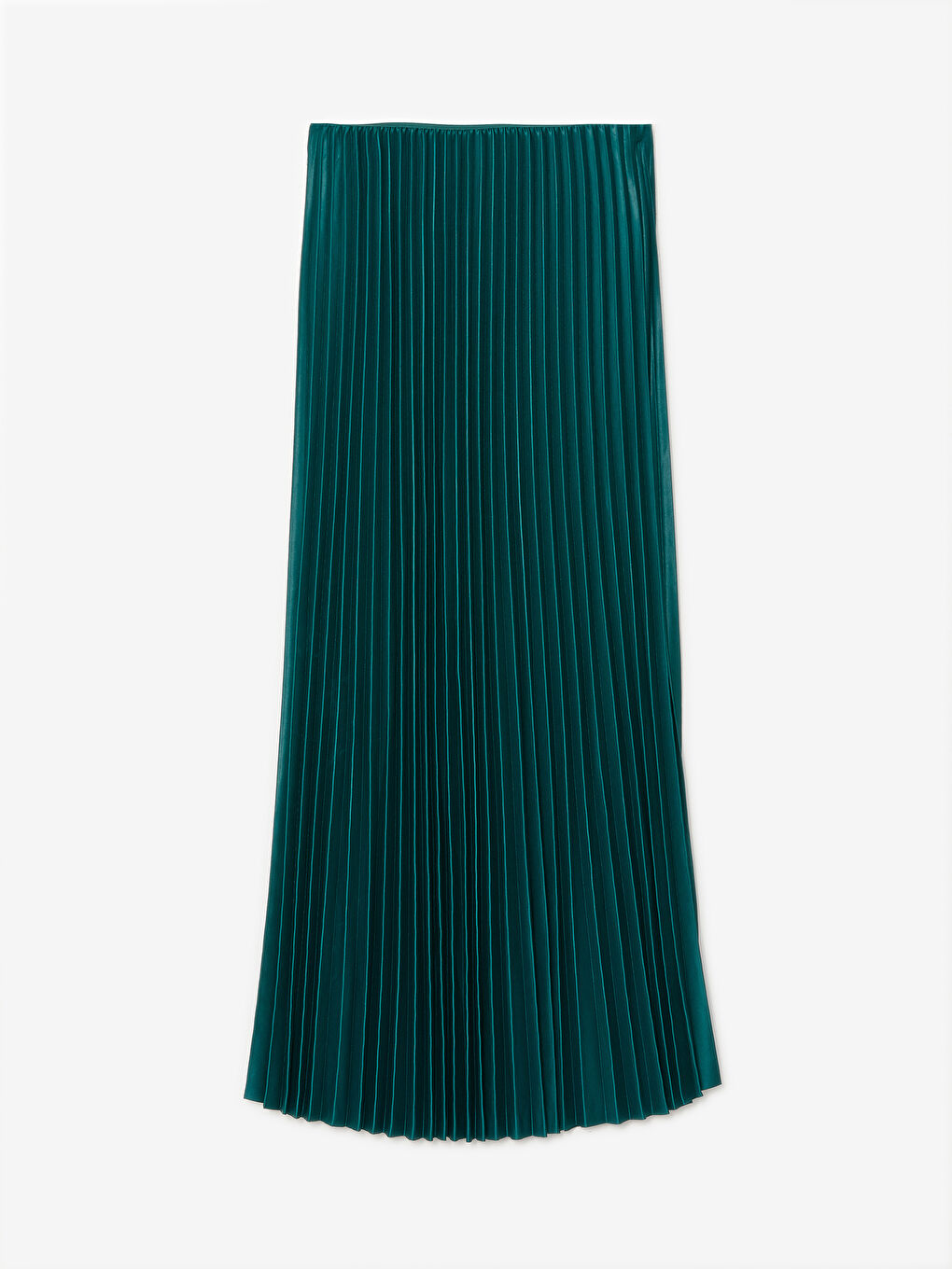 Women's Elastic Waist Plain Pleated Satin Skirt -S4OO30Z8-YDL