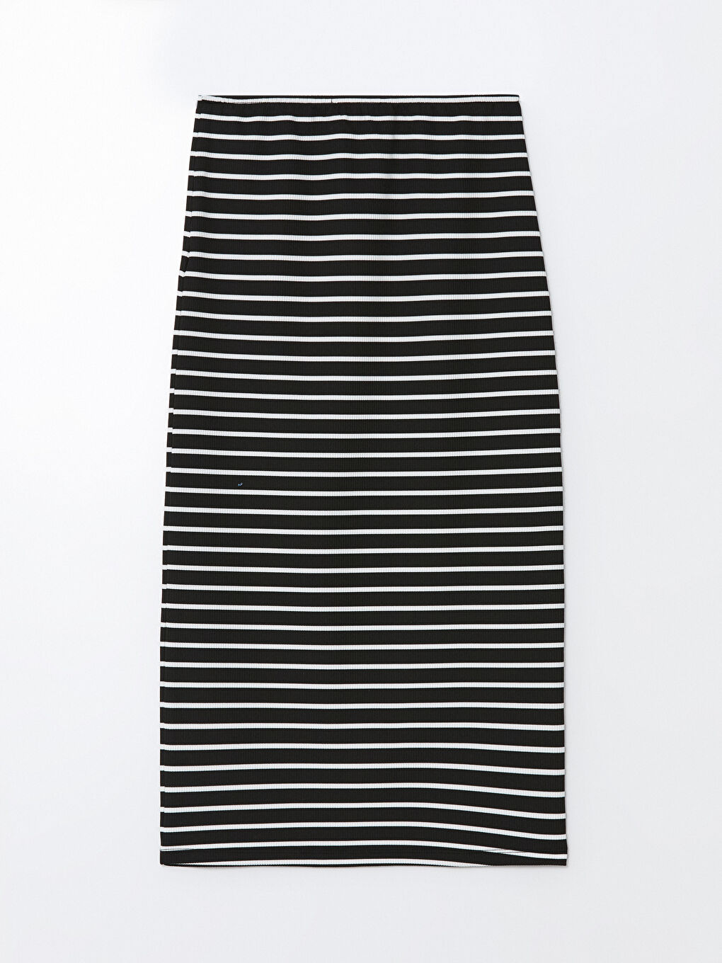 Siyah Dar Fit Çizgili Kadın Etek-5