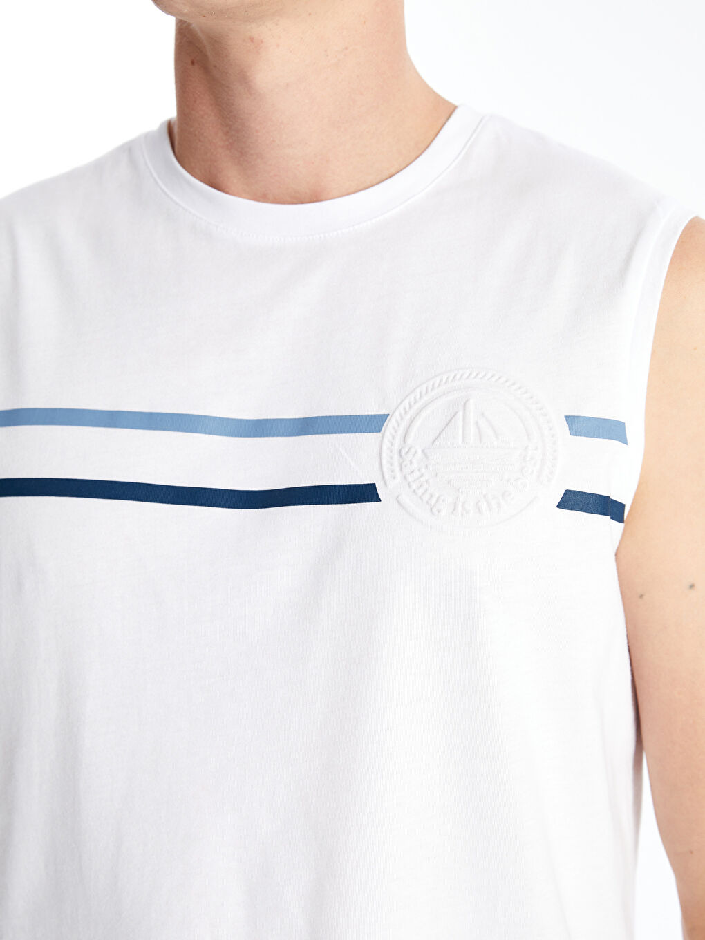 Crew Neck Printed Men's Sleeveless T-Shirt -S4OP62Z8-Q6K