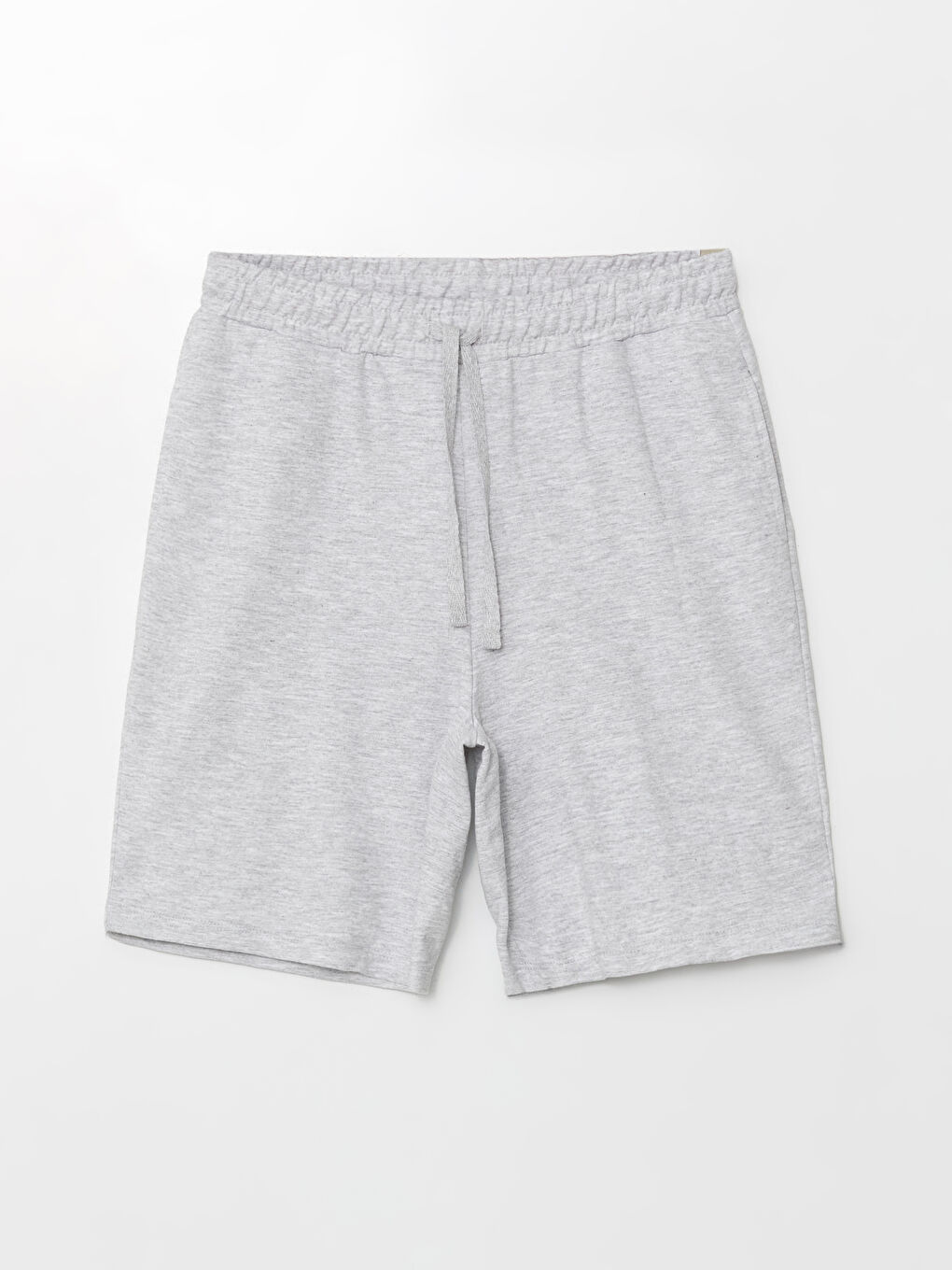 Gri Beli Lastikli Kadın Şort-4