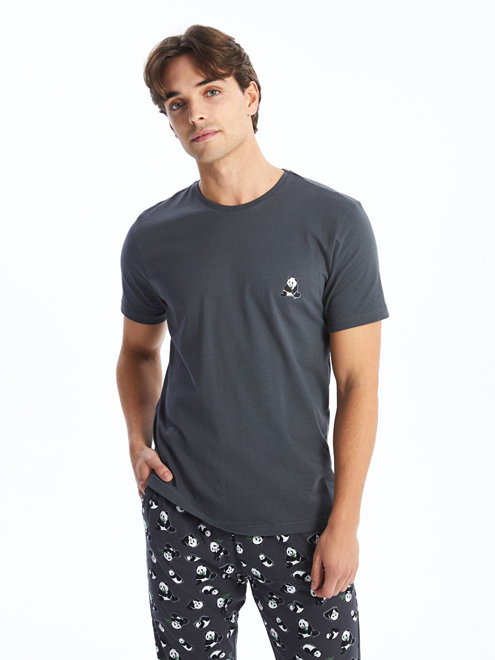 Antrasit Standart Kalıp Erkek Pijama Takımı