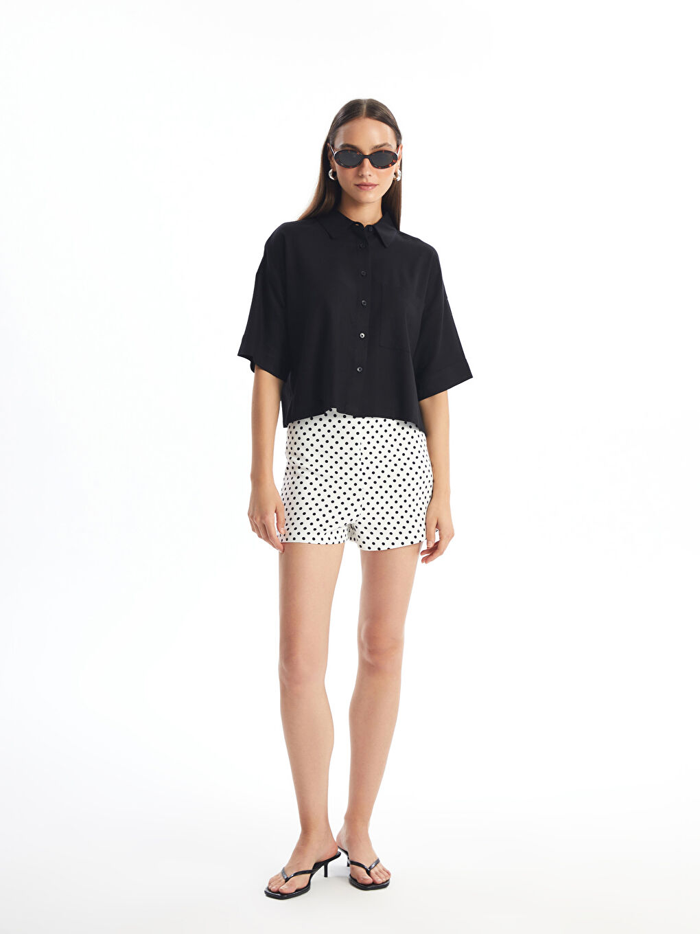 Slim Fit Polka Dot Women's Shorts -S4OQ26Z8-LRA
