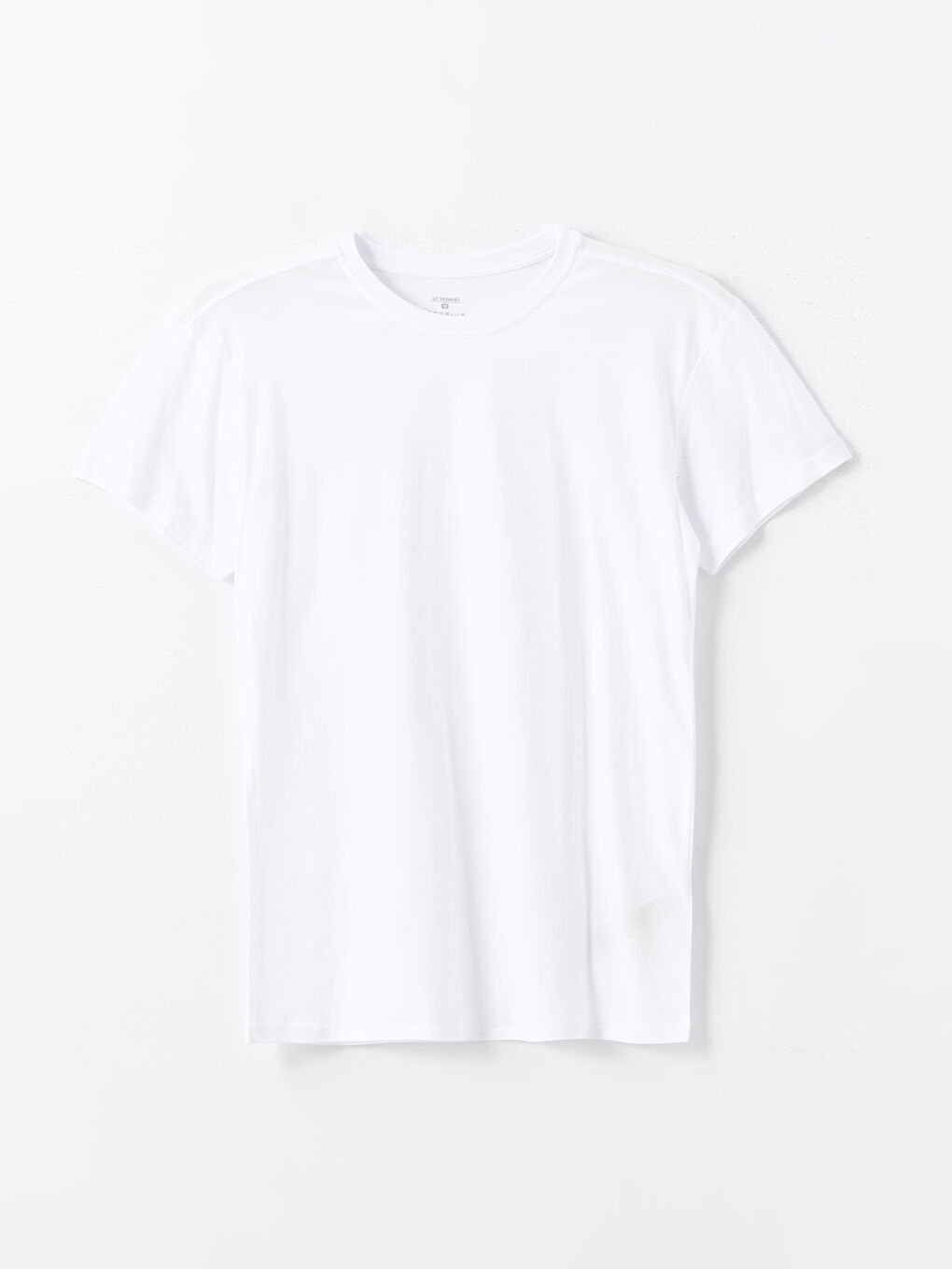 Beyaz Bisiklet Yaka Kısa Kollu Erkek Pijama Üst-4