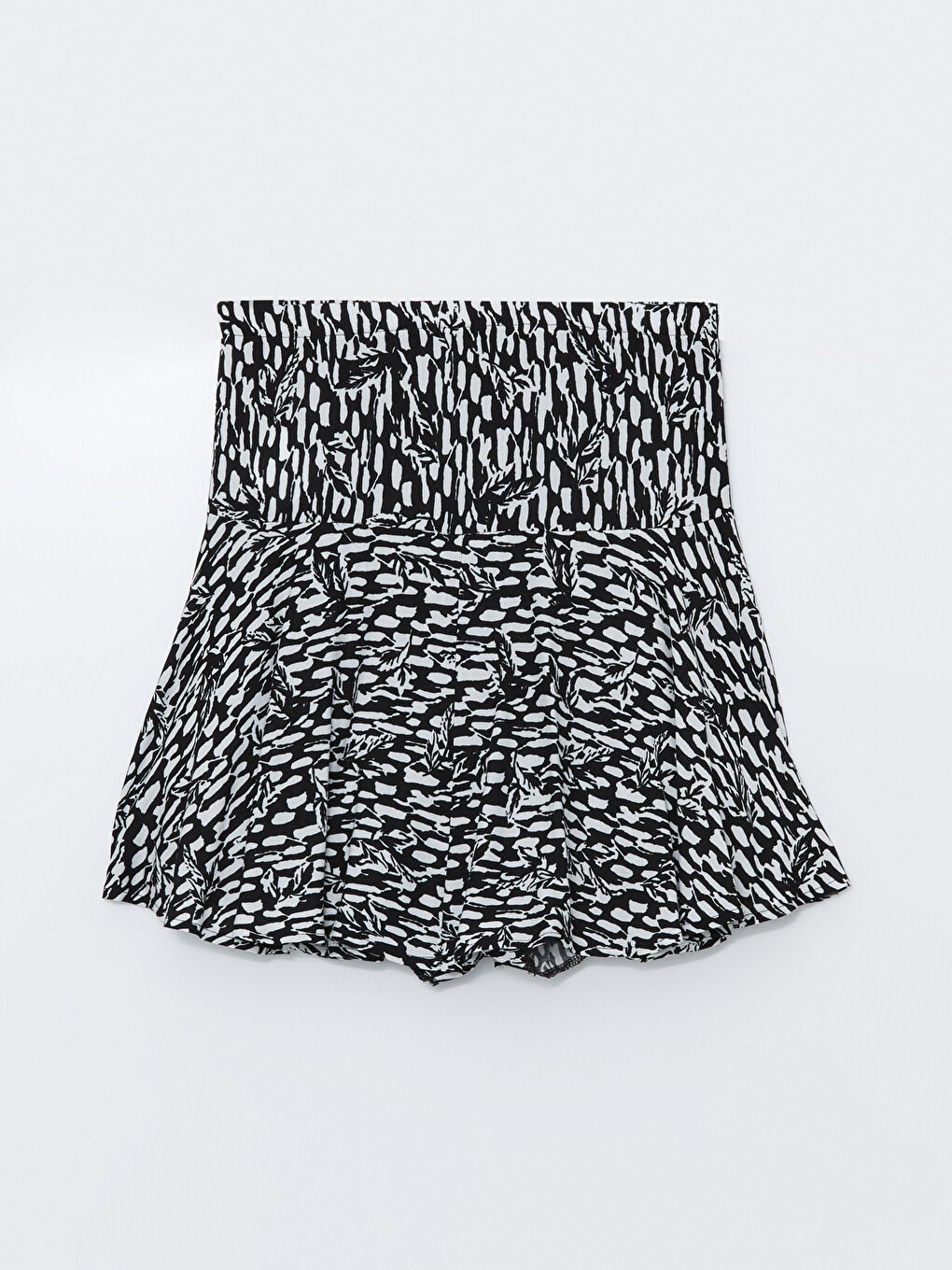 Siyah Dar Fit Zebra Desenli Kadın Şortlu Etek-4