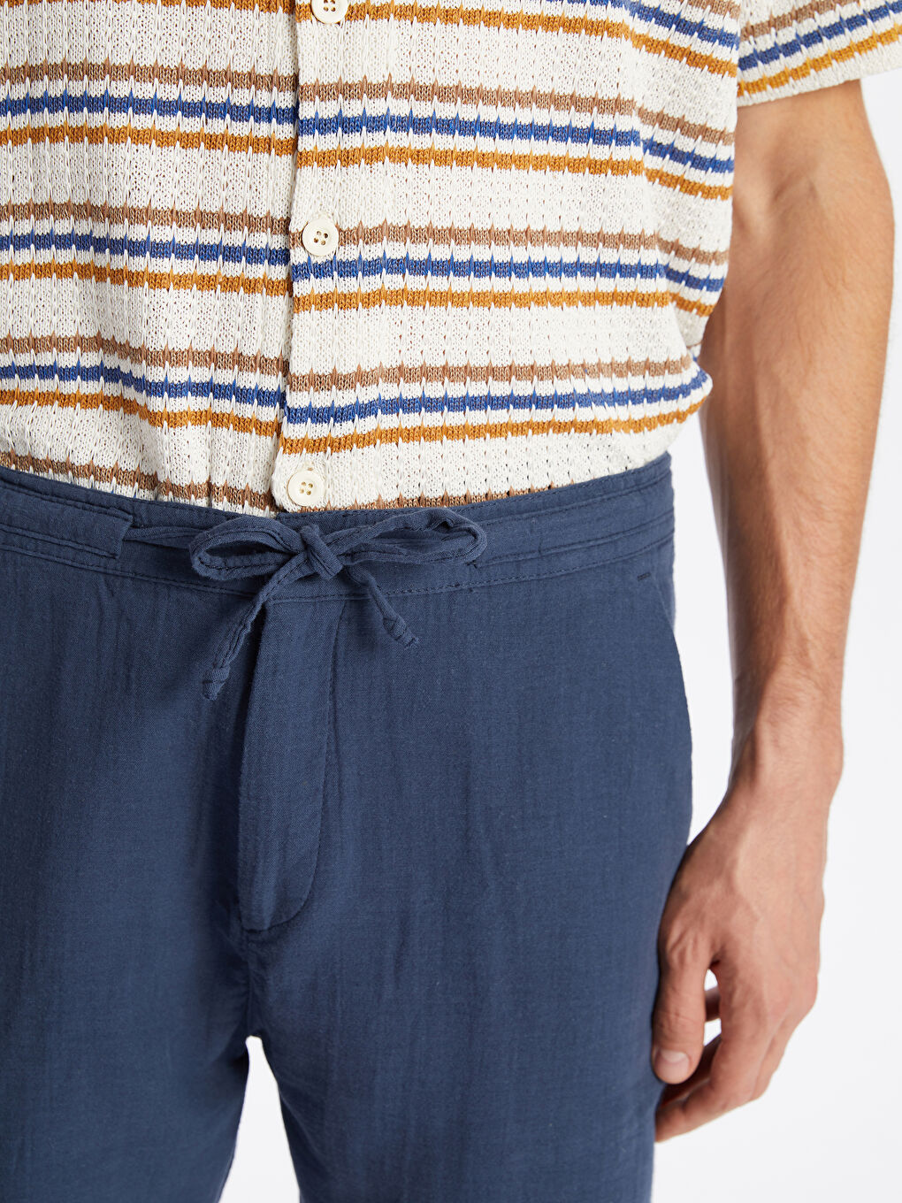 Lacivert Slim Fit Erkek Şort-2