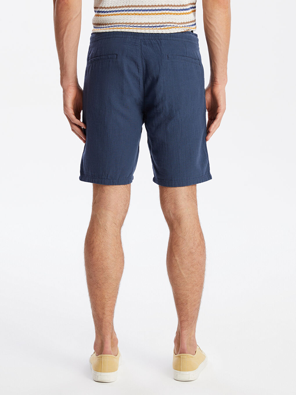 Lacivert Slim Fit Erkek Şort-3