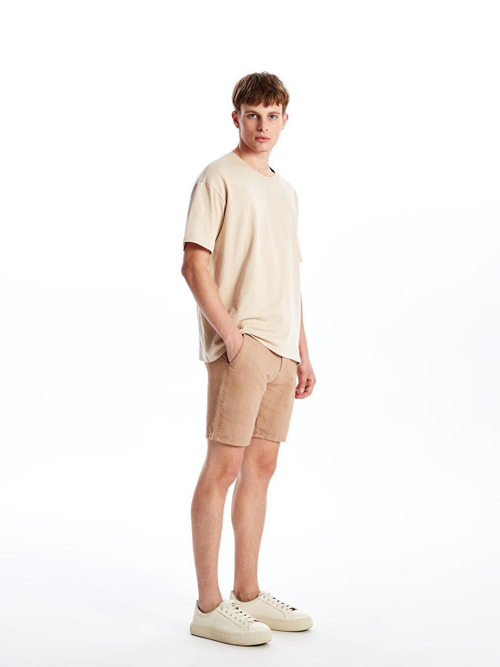 Gri Slim Fit Erkek Şort