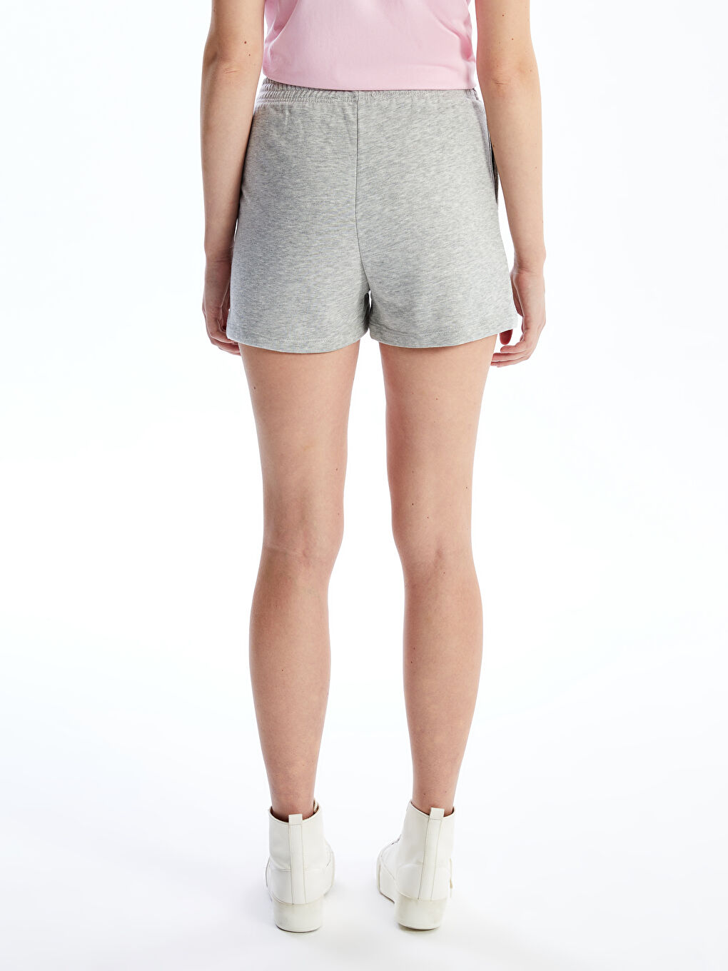Women's Elasticated Waist Plain Shorts -S4OR46Z8-LAL