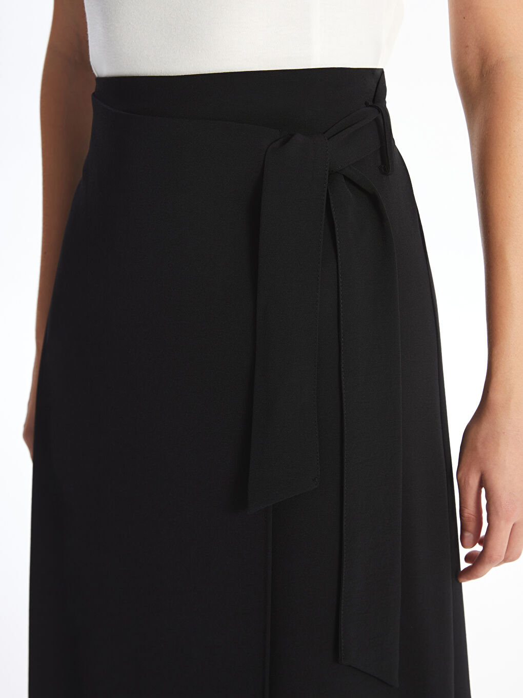 Women's Elasticated Waist Plain Skirt -S4OR48Z8-CVL