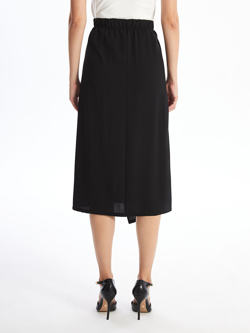 Women's Elasticated Waist Plain Skirt -S4OR48Z8-CVL