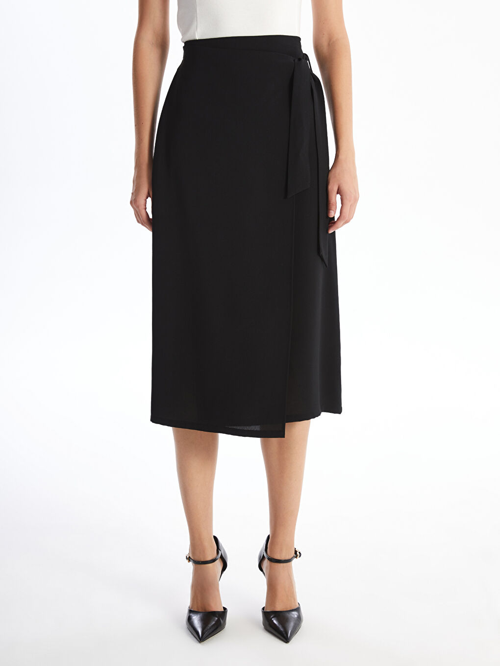 Women's Elasticated Waist Plain Skirt -S4OR48Z8-CVL