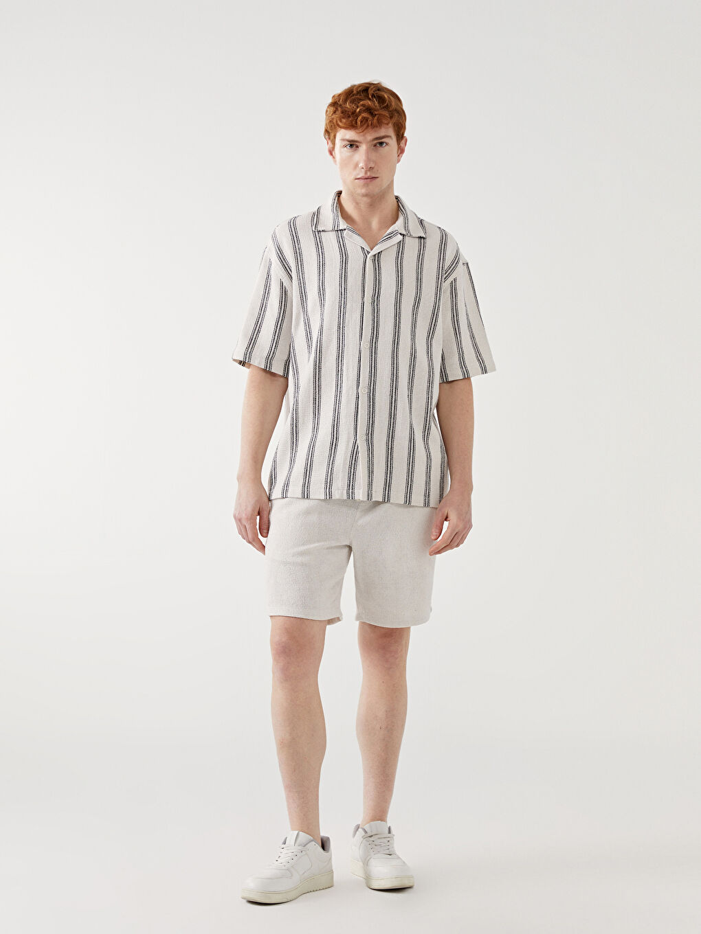 XSIDE Standard Fit Linen Blend Men's Shorts -S4OR73Z8-FT0