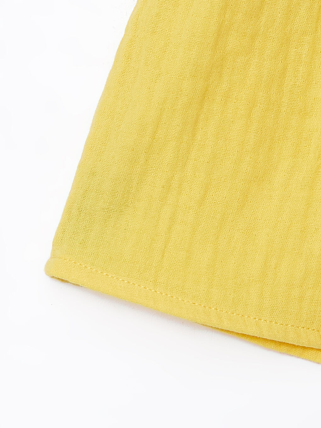 Sarı Beli Lastikli Basic Kız Bebek Şort-1