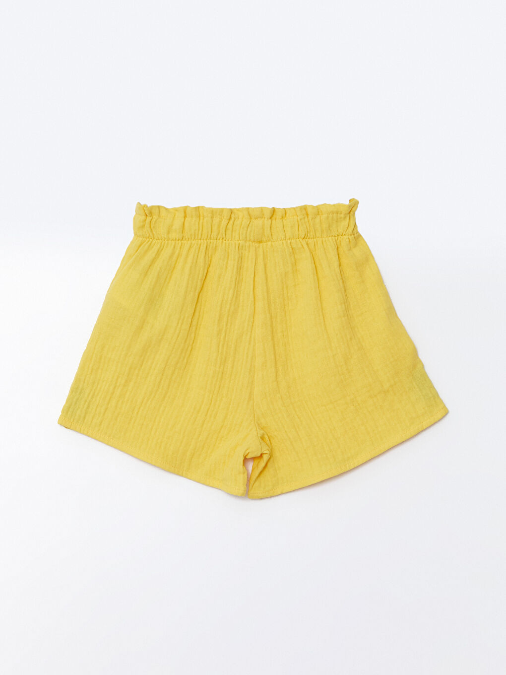 Sarı Beli Lastikli Basic Kız Bebek Şort-2