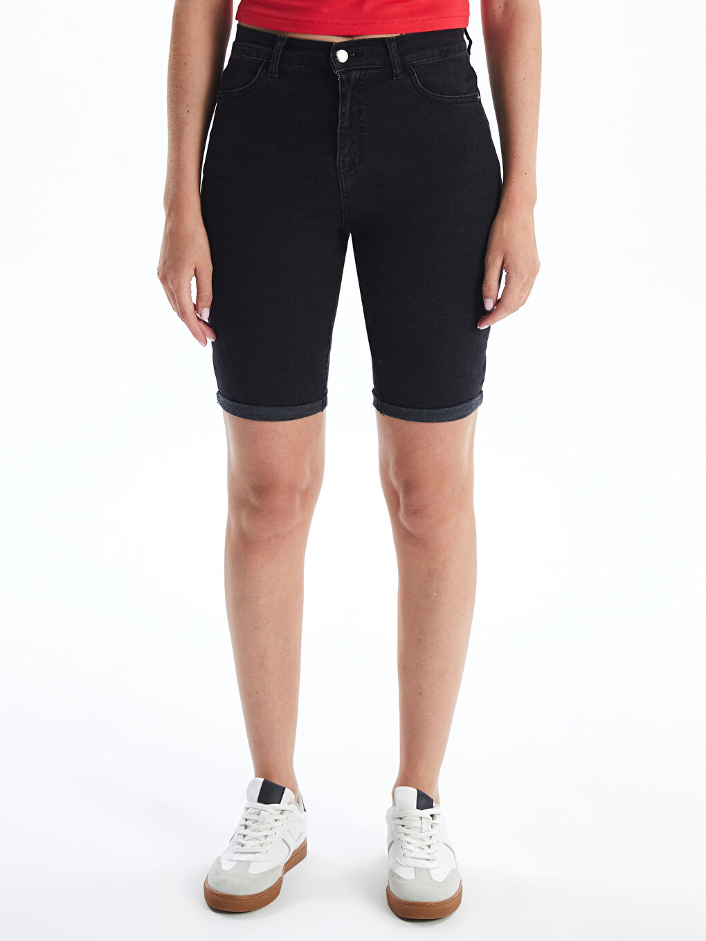 Ženski teksas šorts bermuda fit -S4OR93Z8-327