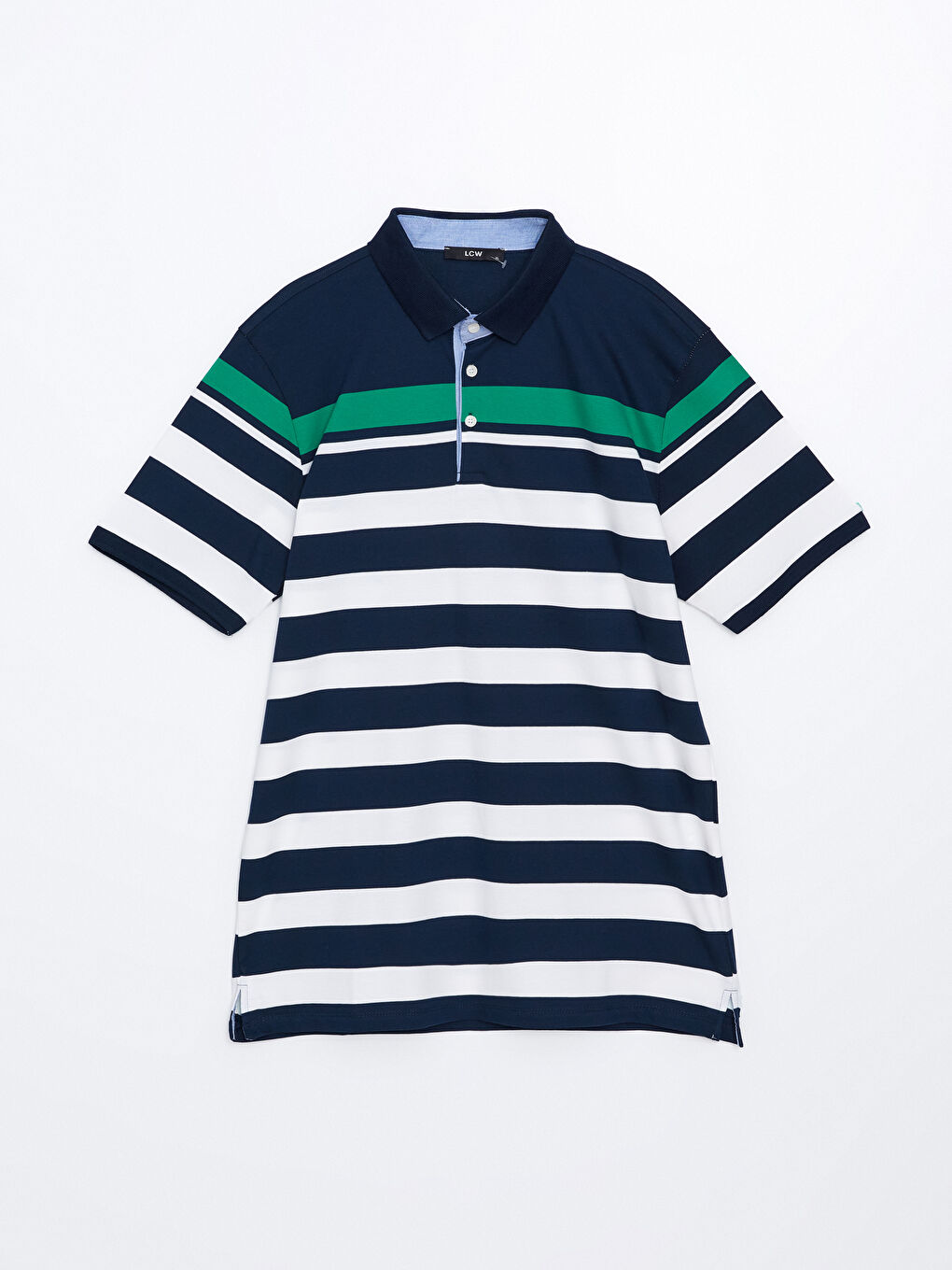 Polo Neck Short Sleeve Striped Piqué Men's T-Shirt -S4OS15Z8-LGS