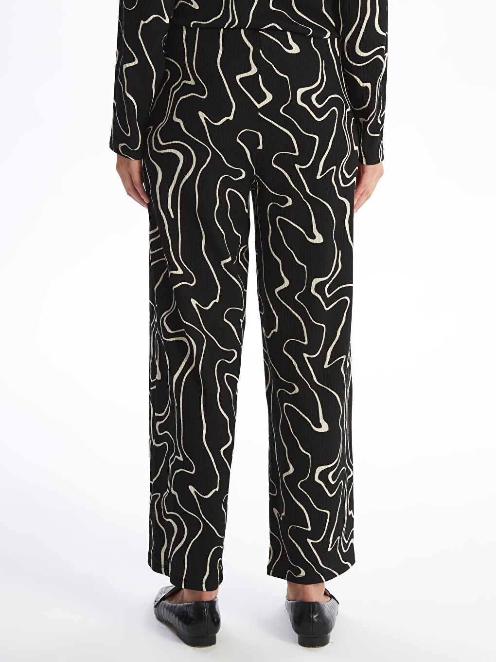 Elastic Waist Patterned Women's Trousers -S4OS80Z8-LQJ