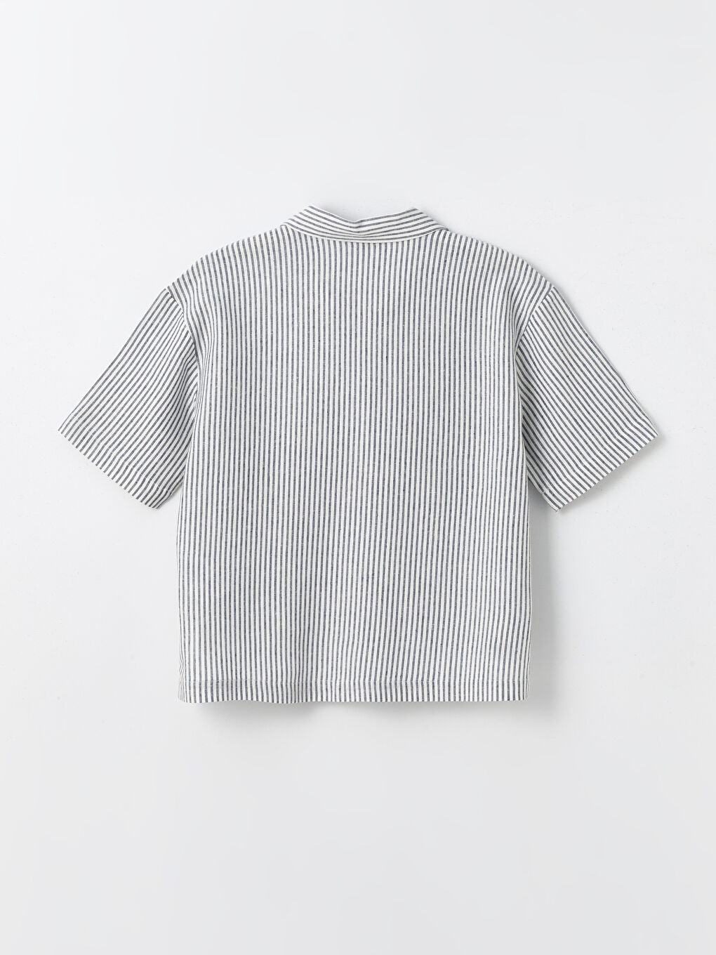 әйелдерге арналған жолақты қысқа жең зығыр қоспасы жейде-6