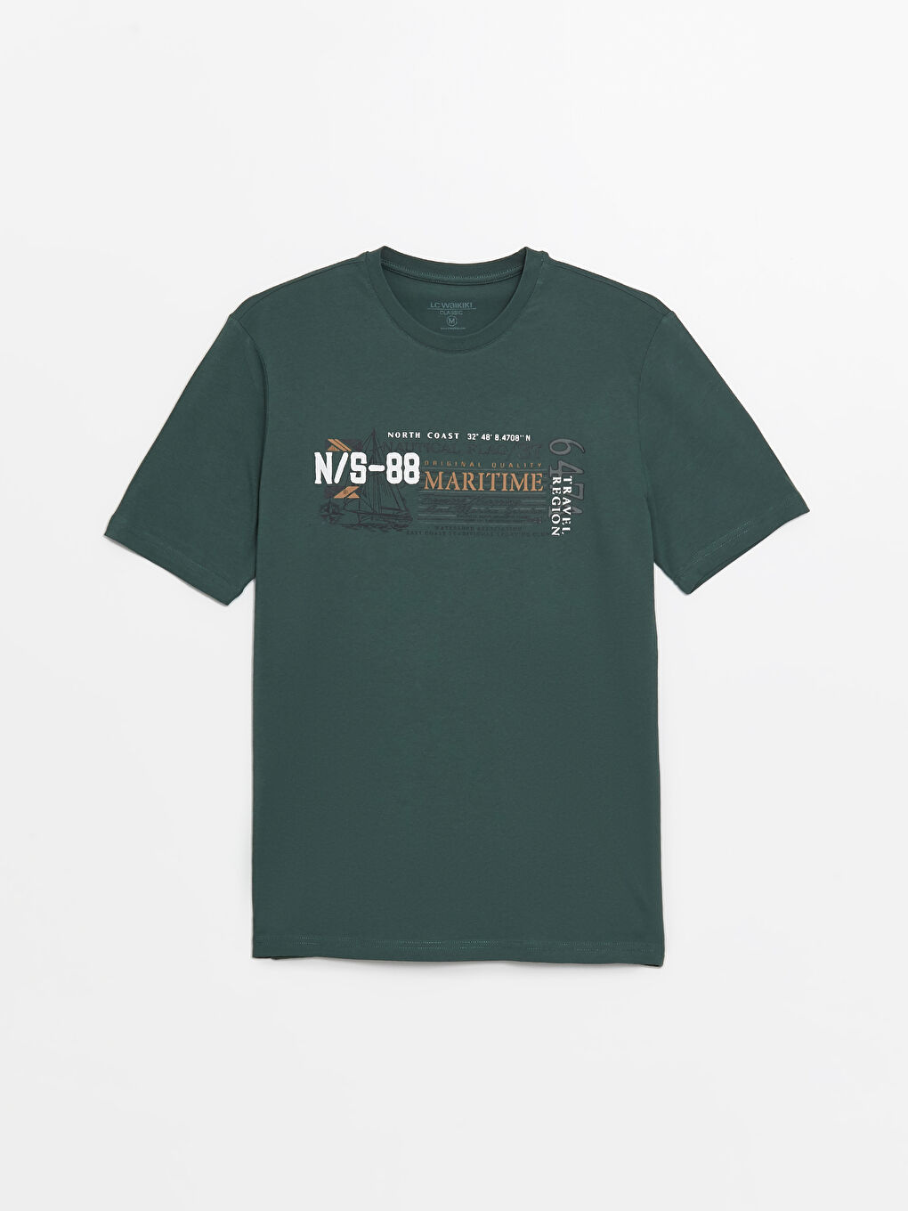 SOUTHBLUE Crew Neck Printed Jersey Men's T-Shirt -S5J097Z8-SXM