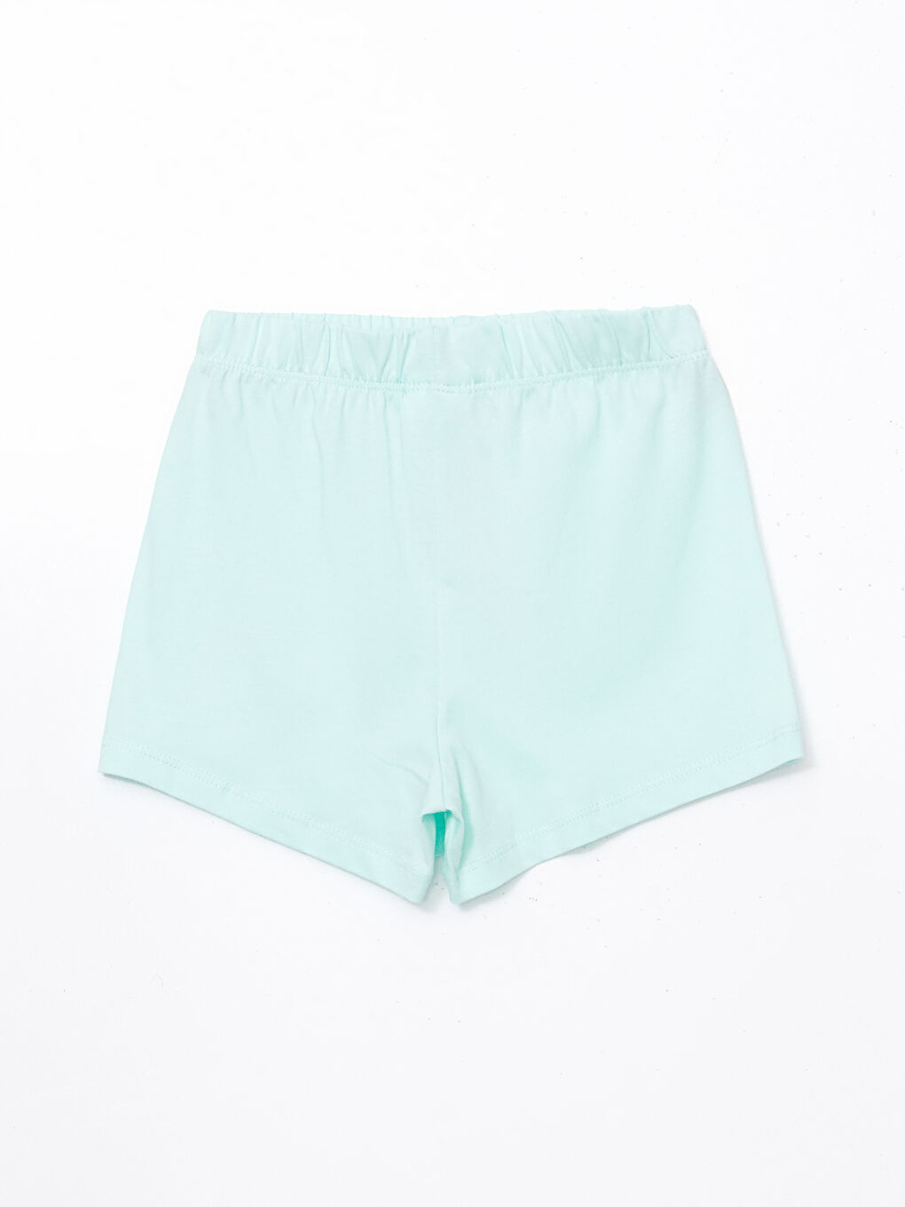 Turkuaz Beli Lastikli Baskılı Kız Çocuk Şort-1