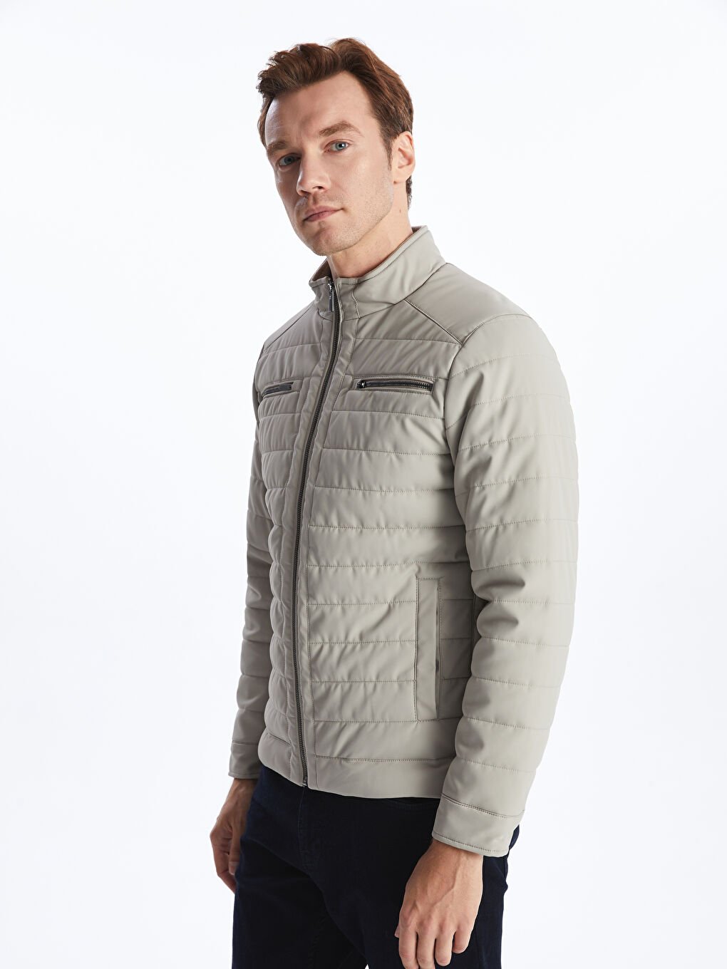 Пальто из искусственной кожи с отложным воротником стандартного кроя для мужчин-3